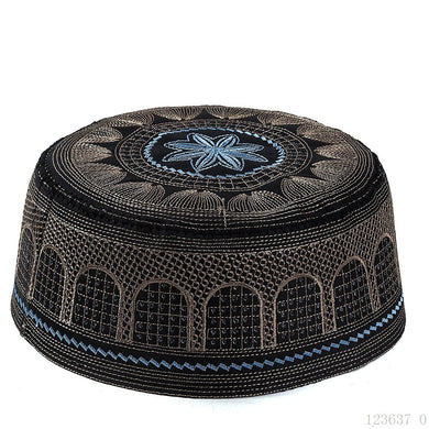 58cm Embroidery Muslim Prayer Hats For Men Saudi Arabia Islamic Clothing