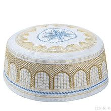 Load image into Gallery viewer, 58cm Embroidery Muslim Prayer Hats For Men Saudi Arabia Islamic Clothing