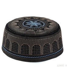 Load image into Gallery viewer, 58cm Embroidery Muslim Prayer Hats For Men Saudi Arabia Islamic Clothing