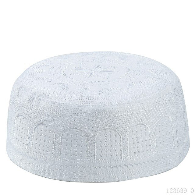 58cm Embroidery Muslim Prayer Hats For Men Saudi Arabia Islamic Clothing