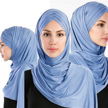Load image into Gallery viewer, 2020 Women Plain Soft Cotton Jersey Scarf Head Hijab Wrap Instant Shawls foulard femme muslim Hijabs Ready To Wear Headscarf