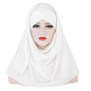 2020 Women Plain Soft Cotton Jersey Scarf Head Hijab Wrap Instant Shawls foulard femme muslim Hijabs Ready To Wear Headscarf