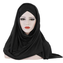 Load image into Gallery viewer, 2020 Women Plain Soft Cotton Jersey Scarf Head Hijab Wrap Instant Shawls foulard femme muslim Hijabs Ready To Wear Headscarf