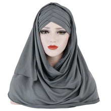 Load image into Gallery viewer, 2020 Women Plain Soft Cotton Jersey Scarf Head Hijab Wrap Instant Shawls foulard femme muslim Hijabs Ready To Wear Headscarf
