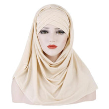 Load image into Gallery viewer, 2020 Women Plain Soft Cotton Jersey Scarf Head Hijab Wrap Instant Shawls foulard femme muslim Hijabs Ready To Wear Headscarf