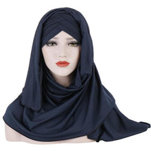 Load image into Gallery viewer, 2020 Women Plain Soft Cotton Jersey Scarf Head Hijab Wrap Instant Shawls foulard femme muslim Hijabs Ready To Wear Headscarf