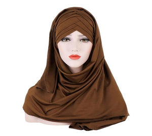 2020 Women Plain Soft Cotton Jersey Scarf Head Hijab Wrap Instant Shawls foulard femme muslim Hijabs Ready To Wear Headscarf