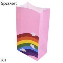 Load image into Gallery viewer, 5-8pcs Corlorful Kraft Paper Bag Rainbow Pattern Wedding Sweet Candy Gift Bags Cookie Food Packaging Box Birthday Party Supplies