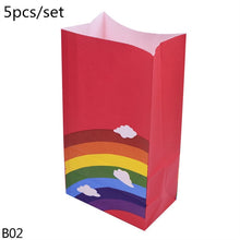 Load image into Gallery viewer, 5-8pcs Corlorful Kraft Paper Bag Rainbow Pattern Wedding Sweet Candy Gift Bags Cookie Food Packaging Box Birthday Party Supplies