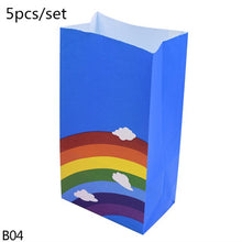 Load image into Gallery viewer, 5-8pcs Corlorful Kraft Paper Bag Rainbow Pattern Wedding Sweet Candy Gift Bags Cookie Food Packaging Box Birthday Party Supplies