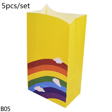 Load image into Gallery viewer, 5-8pcs Corlorful Kraft Paper Bag Rainbow Pattern Wedding Sweet Candy Gift Bags Cookie Food Packaging Box Birthday Party Supplies