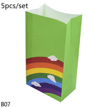 Load image into Gallery viewer, 5-8pcs Corlorful Kraft Paper Bag Rainbow Pattern Wedding Sweet Candy Gift Bags Cookie Food Packaging Box Birthday Party Supplies