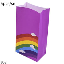 Load image into Gallery viewer, 5-8pcs Corlorful Kraft Paper Bag Rainbow Pattern Wedding Sweet Candy Gift Bags Cookie Food Packaging Box Birthday Party Supplies