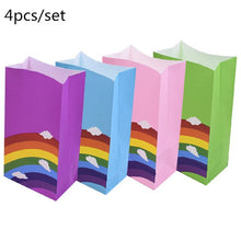 Load image into Gallery viewer, 5-8pcs Corlorful Kraft Paper Bag Rainbow Pattern Wedding Sweet Candy Gift Bags Cookie Food Packaging Box Birthday Party Supplies