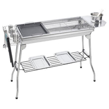 Load image into Gallery viewer, Portable Foldable Stainless Steel Barbecue Grill for Outdoor Charcoal BBQ Grill Barbecue Tools Set