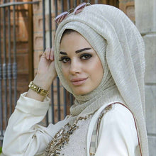 Load image into Gallery viewer, (FR) Modest Turban Hijab Head Scarf Women Wrinkles Long Shawl Headwear 75x180cm