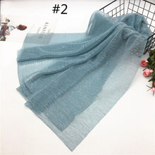 Load image into Gallery viewer, (FR) Modest Turban Hijab Head Scarf Women Wrinkles Long Shawl Headwear 75x180cm