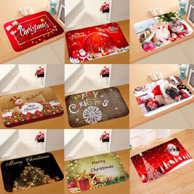 Santa Claus Christmas Flannel Carpet Merry Christmas Decoration for Home