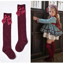Load image into Gallery viewer, Lovely Children's Girl's Royal Style Bow Knee High Socks.Baby Toddler Bowknot Socks.Kid's Thighhighs Over Knee Sock Sox 3-11Y