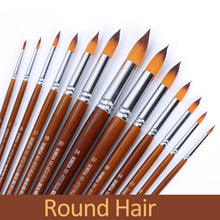 Load image into Gallery viewer, 13pcs Artist Paint Brushes Set Nylon Hair Wood Long Handle Painting Brush for Oil Acrylic Watercolor Professional Art Supplies