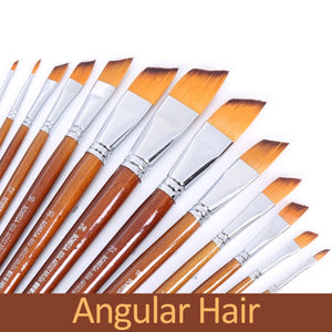 13pcs Artist Paint Brushes Set Nylon Hair Wood Long Handle Painting Brush for Oil Acrylic Watercolor Professional Art Supplies