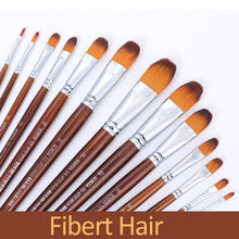 Load image into Gallery viewer, 13pcs Artist Paint Brushes Set Nylon Hair Wood Long Handle Painting Brush for Oil Acrylic Watercolor Professional Art Supplies