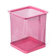 Load image into Gallery viewer, New Pencil Holder Office Desk Metal Mesh Square Round Pen Pot Cup Case Container Organiser Durable Pencil Case