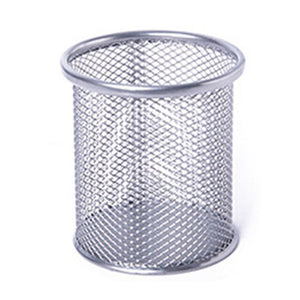 New Pencil Holder Office Desk Metal Mesh Square Round Pen Pot Cup Case Container Organiser Durable Pencil Case