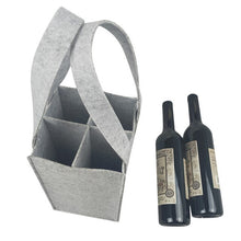 Load image into Gallery viewer, 6-grid Felt Wine Bag Beer Bottle Shopping Tote Red Wine Bottle Pouch Wedding Party Camping Bottle Carrier Package