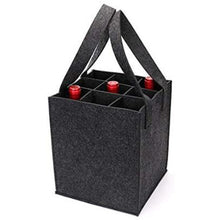 Load image into Gallery viewer, 6-grid Felt Wine Bag Beer Bottle Shopping Tote Red Wine Bottle Pouch Wedding Party Camping Bottle Carrier Package