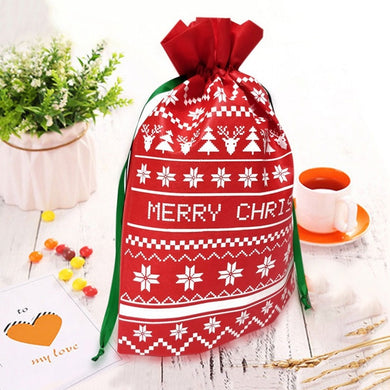 1PC Cute Shape Merry Christmas Gift Bag Drawstring Lovely Portable Storage Candy Bag Packaging Non-woven Bags