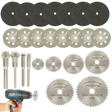 REM 32pcs HSS Mini Circular Saw Blade Set Cutting Disc Diamond Metal Power Tools for Dremel Drill
