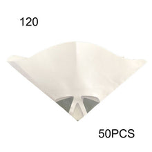 Load image into Gallery viewer, 50pcs Fine Paint Paper Strainers (120/140micron) Sieve Filter Nylon Mesh Net Funnel Disposable Filter Paper