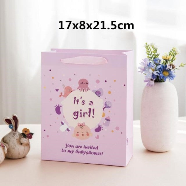 10pcs/lot Hanging Kraft Paper Candy Box Baby Shower Gifts For Guests Birthday Party Babyshower Boy Girl Gift Bag Party Supplies