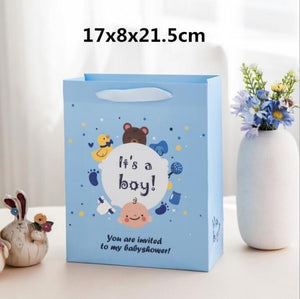 10pcs/lot Hanging Kraft Paper Candy Box Baby Shower Gifts For Guests Birthday Party Babyshower Boy Girl Gift Bag Party Supplies