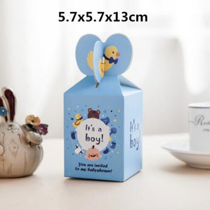 10pcs/lot Hanging Kraft Paper Candy Box Baby Shower Gifts For Guests Birthday Party Babyshower Boy Girl Gift Bag Party Supplies