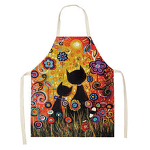 Load image into Gallery viewer, Flower Kitchen Cooking Apron Cute Cat Printed Home Sleeveless Cotton Linen Aprons for Men Women Baking Accessories