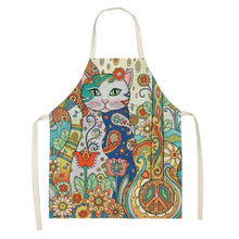 Load image into Gallery viewer, Flower Kitchen Cooking Apron Cute Cat Printed Home Sleeveless Cotton Linen Aprons for Men Women Baking Accessories