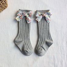Load image into Gallery viewer, 0-5 Years Toddlers Girls Socks Flower Bows Knee High Long Soft Cotton Baby Socks Stripped Children Socks Princess Style
