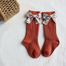 Load image into Gallery viewer, 0-5 Years Toddlers Girls Socks Flower Bows Knee High Long Soft Cotton Baby Socks Stripped Children Socks Princess Style