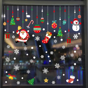 1pcs Merry Christmas Santa Claus Window Wall Sticker Christmas Decoration For Home 2020 Christmas Ornaments Xmas New Year 2021