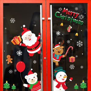 1pcs Merry Christmas Santa Claus Window Wall Sticker Christmas Decoration For Home 2020 Christmas Ornaments Xmas New Year 2021