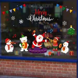 1pcs Merry Christmas Santa Claus Window Wall Sticker Christmas Decoration For Home 2020 Christmas Ornaments Xmas New Year 2021