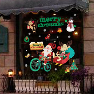 1pcs Merry Christmas Santa Claus Window Wall Sticker Christmas Decoration For Home 2020 Christmas Ornaments Xmas New Year 2021