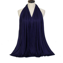 Load image into Gallery viewer, Plain Color Long Shawl Scarves Modal Jersey Hijab Muslim Headscarf Soft Black Women's Turban Tie Headband HeadWrap Lightweight
