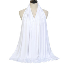 Load image into Gallery viewer, Plain Color Long Shawl Scarves Modal Jersey Hijab Muslim Headscarf Soft Black Women's Turban Tie Headband HeadWrap Lightweight