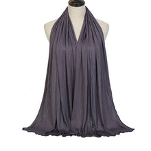 Load image into Gallery viewer, Plain Color Long Shawl Scarves Modal Jersey Hijab Muslim Headscarf Soft Black Women's Turban Tie Headband HeadWrap Lightweight