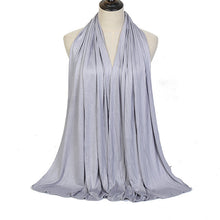 Load image into Gallery viewer, Plain Color Long Shawl Scarves Modal Jersey Hijab Muslim Headscarf Soft Black Women's Turban Tie Headband HeadWrap Lightweight