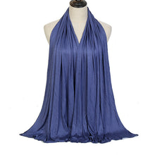 Load image into Gallery viewer, Plain Color Long Shawl Scarves Modal Jersey Hijab Muslim Headscarf Soft Black Women's Turban Tie Headband HeadWrap Lightweight