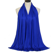 Load image into Gallery viewer, Plain Color Long Shawl Scarves Modal Jersey Hijab Muslim Headscarf Soft Black Women's Turban Tie Headband HeadWrap Lightweight